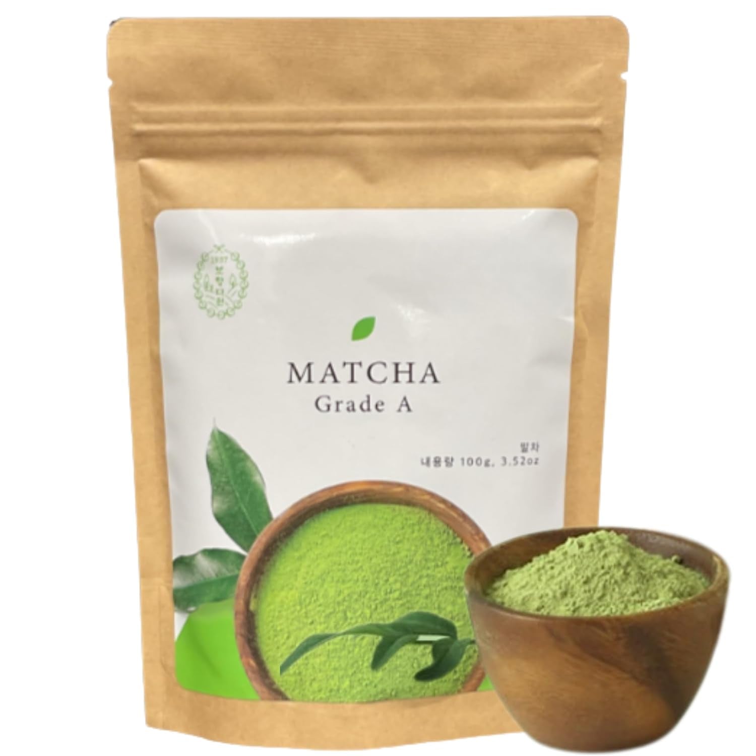 Bohyang Garden Matcha w proszku 100g – Zielona herbata Premium z Korei Południowej | Drobno mielony i bogaty w tradycję | Do latte, koktajli, wypieków i rytuałów higieny osobistej | Matcha w proszku w zamykanej torebce