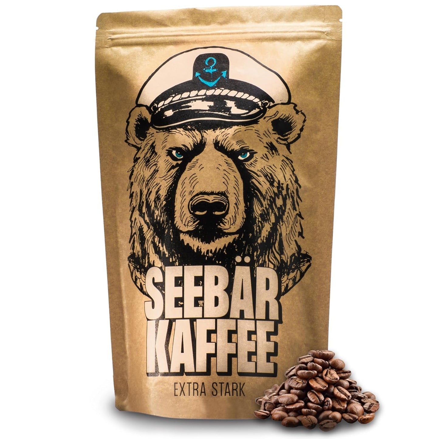 KAWA SEEBĘR - Ekstra mocna kawa ziarnista - 500g - Niska kwasowość i intensywny aromat - Całe ziarna do ekspresów w pełni automatycznych, espresso i french press - Wysoka zawartość kofeiny i niska kwasowość