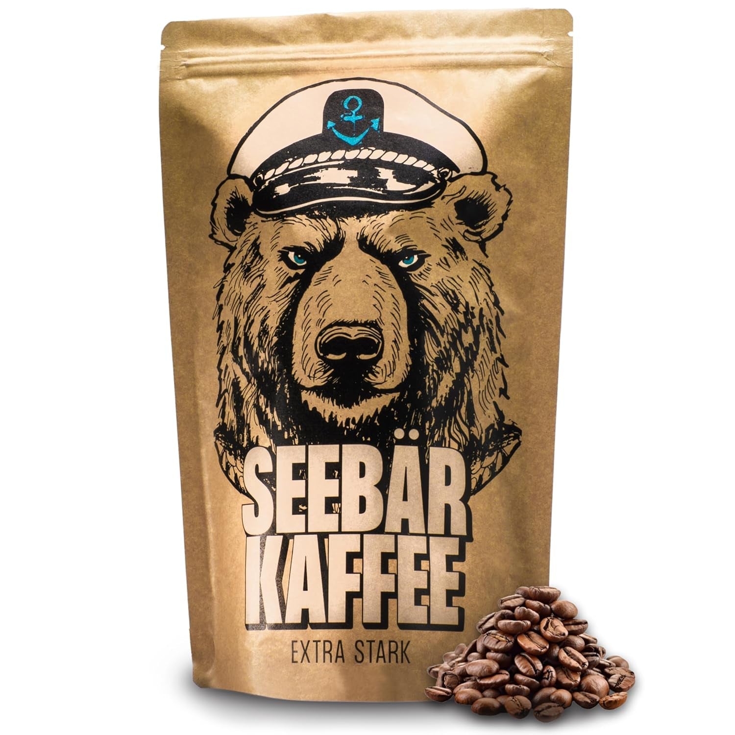KAWA SEEBĘR - Ekstra mocna kawa ziarnista - 500g - Niska kwasowość i intensywny aromat - Całe ziarna do ekspresów w pełni automatycznych, espresso i french press - Wysoka zawartość kofeiny i niska kwasowość