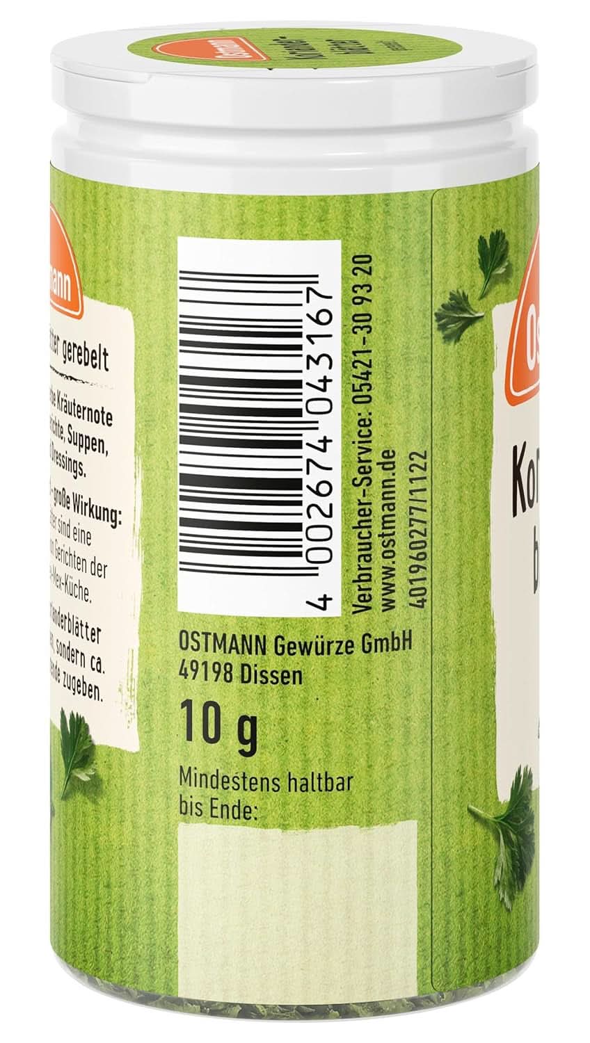 Ostmann - Liście kolendry, 10 gramów Condimente Naty Shop