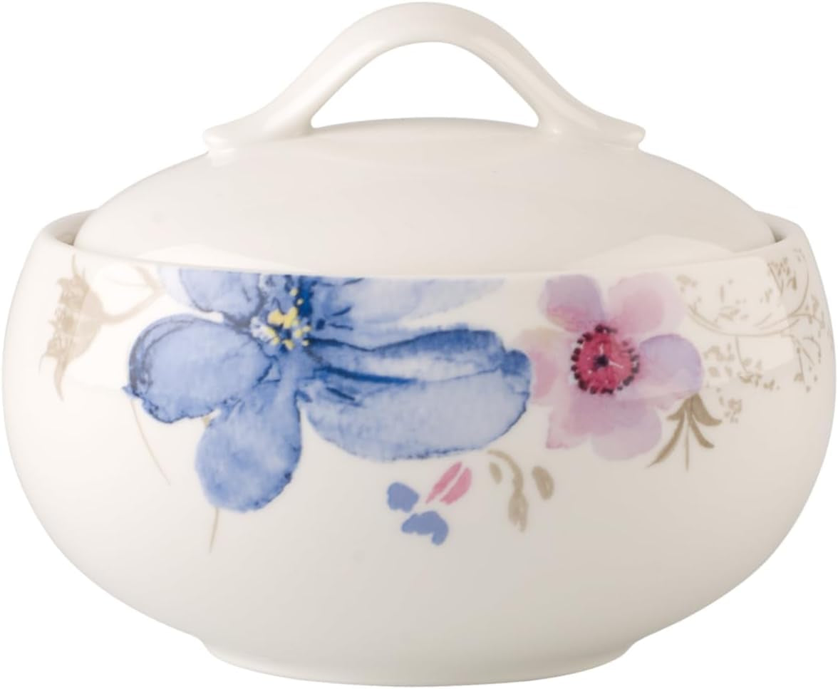 Villeroy & Boch Mariefleur Gris Podstawowa cukiernica, porcelana premium, biały/wielokolorowy