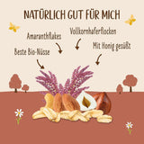 Premium chrupiące musli z orzechami włoskimi i amarantusem Allos | Organiczne musli | Musli z orzechami | Płatki owsiane | Płatki śniadaniowe | wegańskie | Opakowanie 6 sztuk (6 x 400g)