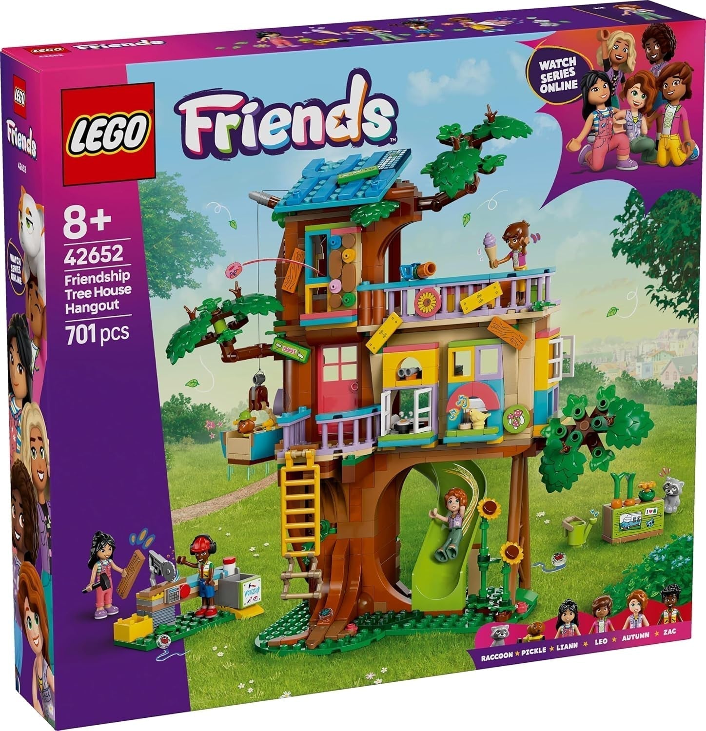LEGO Friends Domek na drzewie Zestaw do budowania i odgrywania ról Domek dla dziewczynek Zestaw dla 8-latków z 4 minifigurkami postaci i 2 figurkami zwierząt Pomysł na prezent dla dzieci 42652 Zestawy do budowania Besuche den LEGO-Store