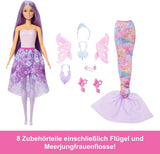 Zestaw 3 w 1 dla lalki Barbie z 8 akcesoriami, w tym ogonem syreny, skrzydłami wróżki, królewskimi naszyjnikami, butami i nie tylko dla ponad 10 różnych stylizacji, JCP74