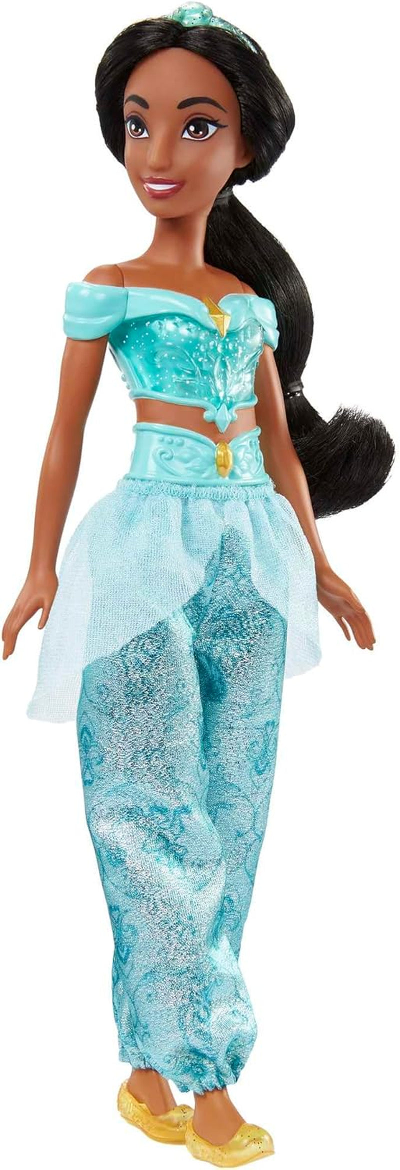 Mattel Disney Princess Toy Jasmine przegubowa modna lalka z błyszczącymi ubraniami i akcesoriami Disney filmowy prezent dla dzieci HLW12