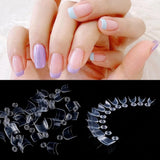 600 sztuk owalne krótkie sztuczne paznokcie 12 rozmiarów półpokrywa akrylowe sztuczne paznokcie porady sztuczne paznokcie do manicure kobiet Salon DIY (przezroczysty)