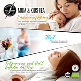 VITSTORM® BIO TEE Mom & Kids - Herbata dla kobiet i karmiących piersią - Rooibos, jabłko, koper włoski, melisa, alchemilla, truskawka - Herbata relaksująca - Owocowa i pyszna - Bez kofeiny - Herbata ziołowa 100 g