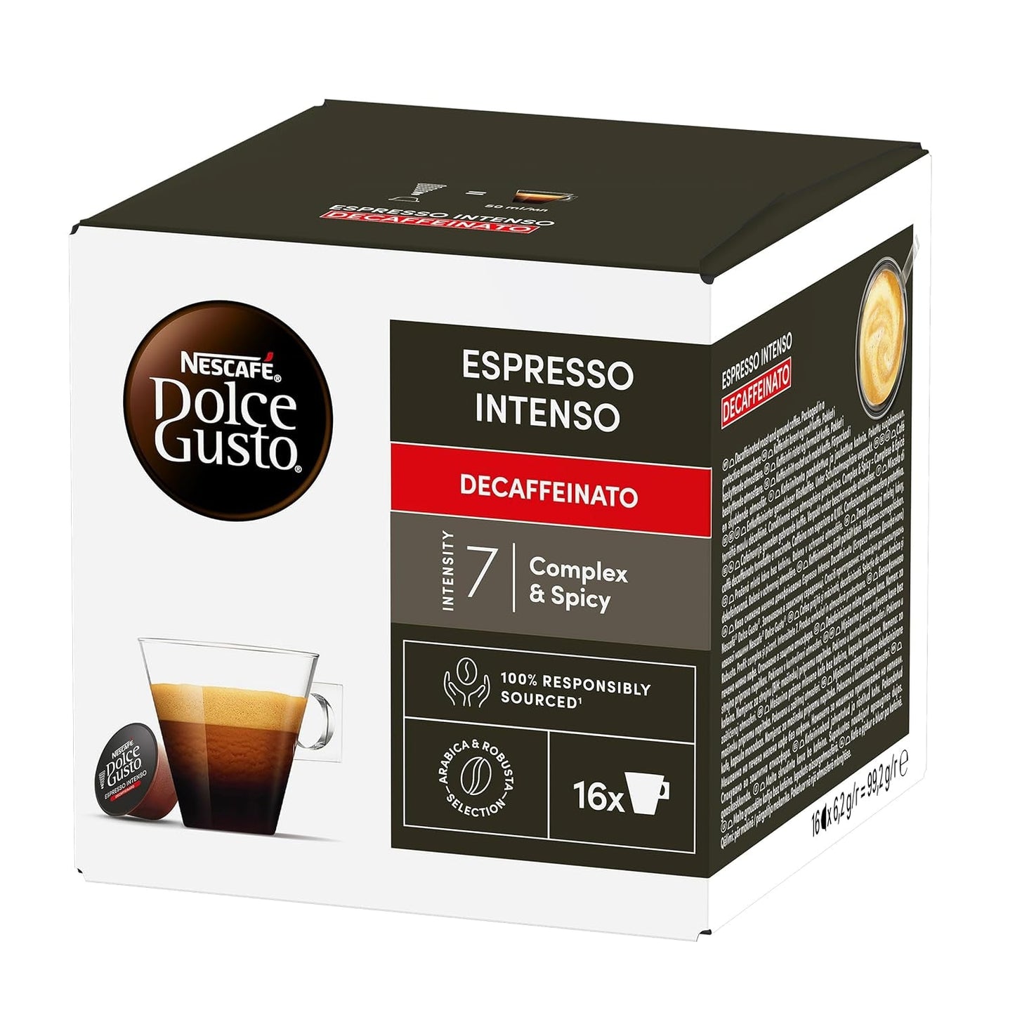 Nescafé Dolce Gusto Cafe Dolce Gusto Espresso Intenso Desc. | Nestle Pack 3 Kisten Mit 18 Kapseln, Die Jewells 16 Einheit (3er Pack)