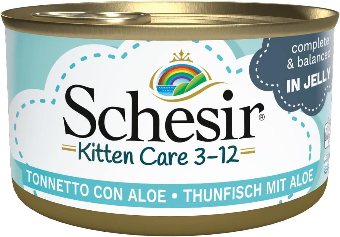 Mokra karma dla kotów Cat Jelly Kitten Tuna with Aloe Vera, galaretka, 24 opakowania x 85 g