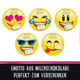 WITAJ Mini Czekoladowe Emotikony | 164 g | Około. 27 fajnych emotikonów w różnych wzorach, wykonanych z najlepszej mlecznej czekolady | Czekoladowy prezent dla dzieci | Do dekoracji (opakowanie 2 szt.)