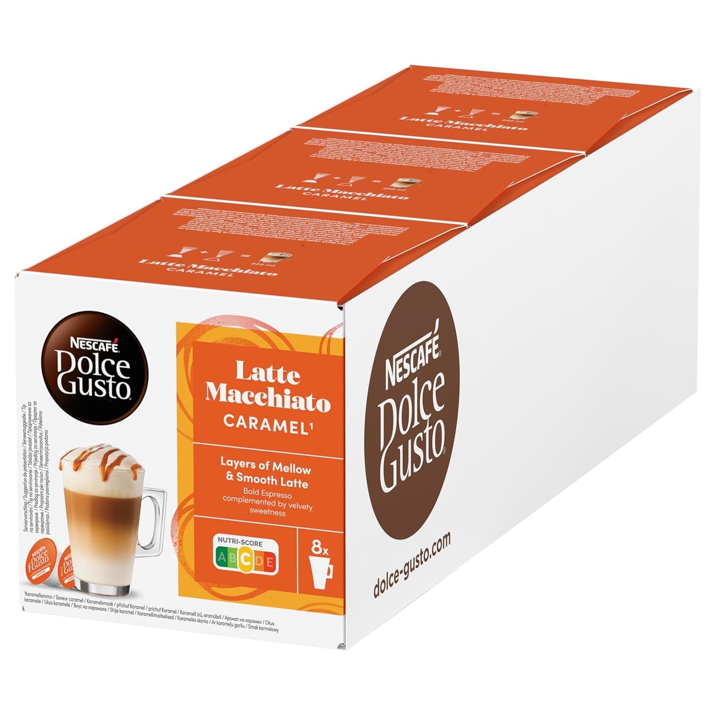 NESCAFÉ DOLCE GUSTO Latte Macchiato Caramel Kaffeekapseln Pakiet 6 sztuk (6 x 16 Kapseln)