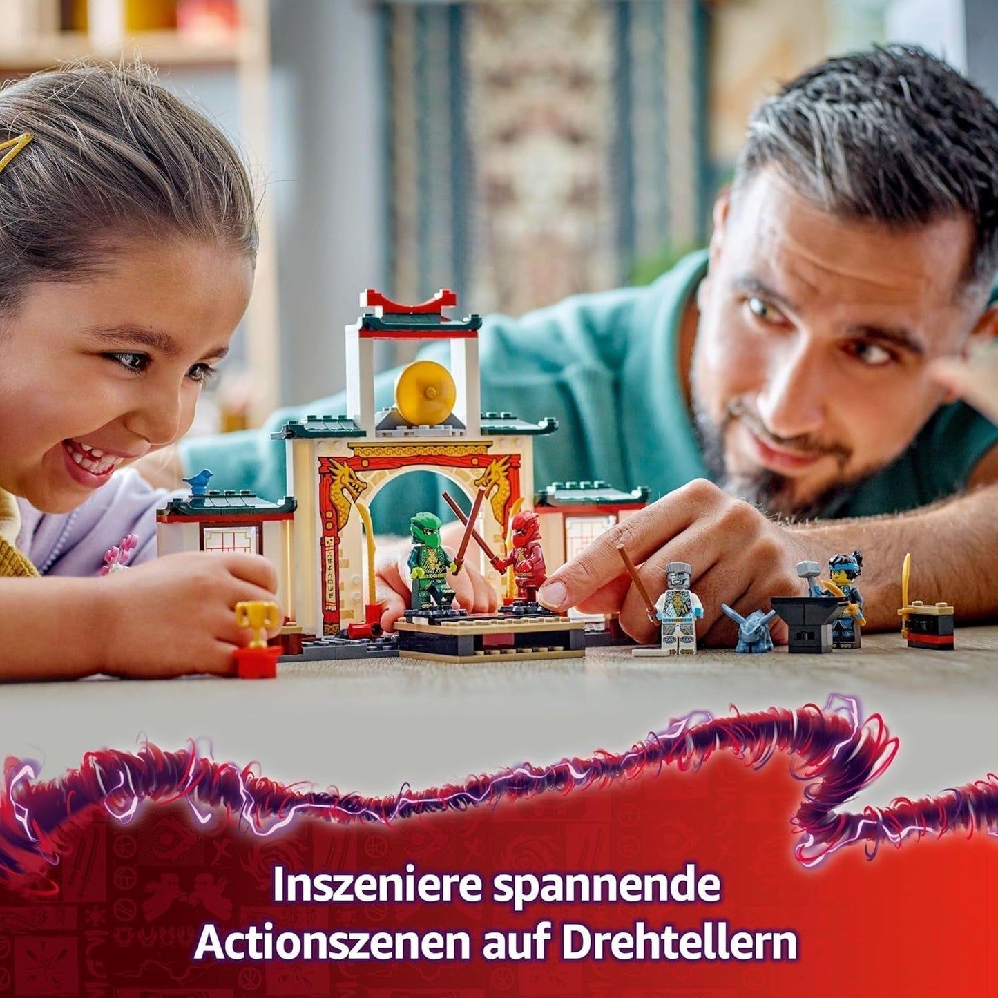 LEGO NINJAGO Świątynia ninja Spinjitzu — zestaw z 4 minifigurkami i 1 figurką smoka — zestaw do budowania — prezent na Boże Narodzenie lub urodziny dla chłopców i dziewcząt od 4 lat 71831 Zestawy do budowania Besuche den LEGO-Store
