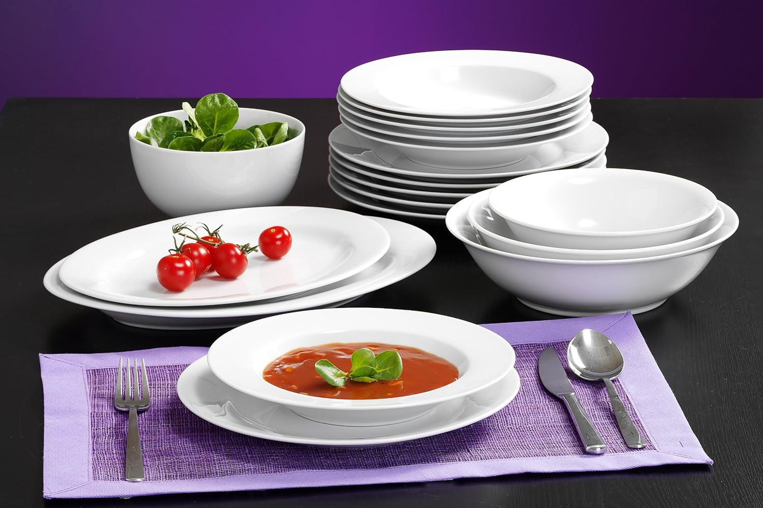 Zestaw naczyń obiadowych Ritzenhoff & Breker Bianco, 12 sztuk, porcelana