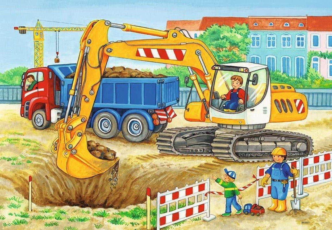 Ravensburger Puzzle dla dzieci - 07616 Plac budowy i gospodarstwo rolne - Puzzle dla dzieci od 3 lat, zawierające 2X12 elementów Puzzle Naty Shop