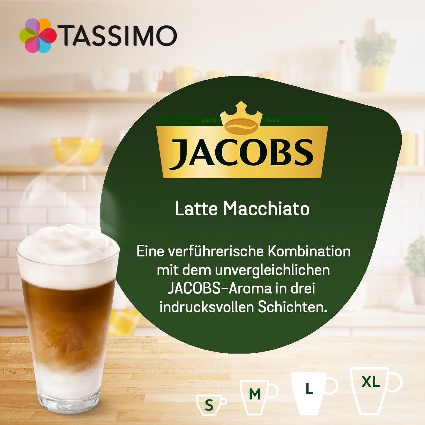 Tassimo Kapseln Jacobs Type Latte Macchiato Classico, 5 x 8 saszetek, 40 Kaffeekapseln