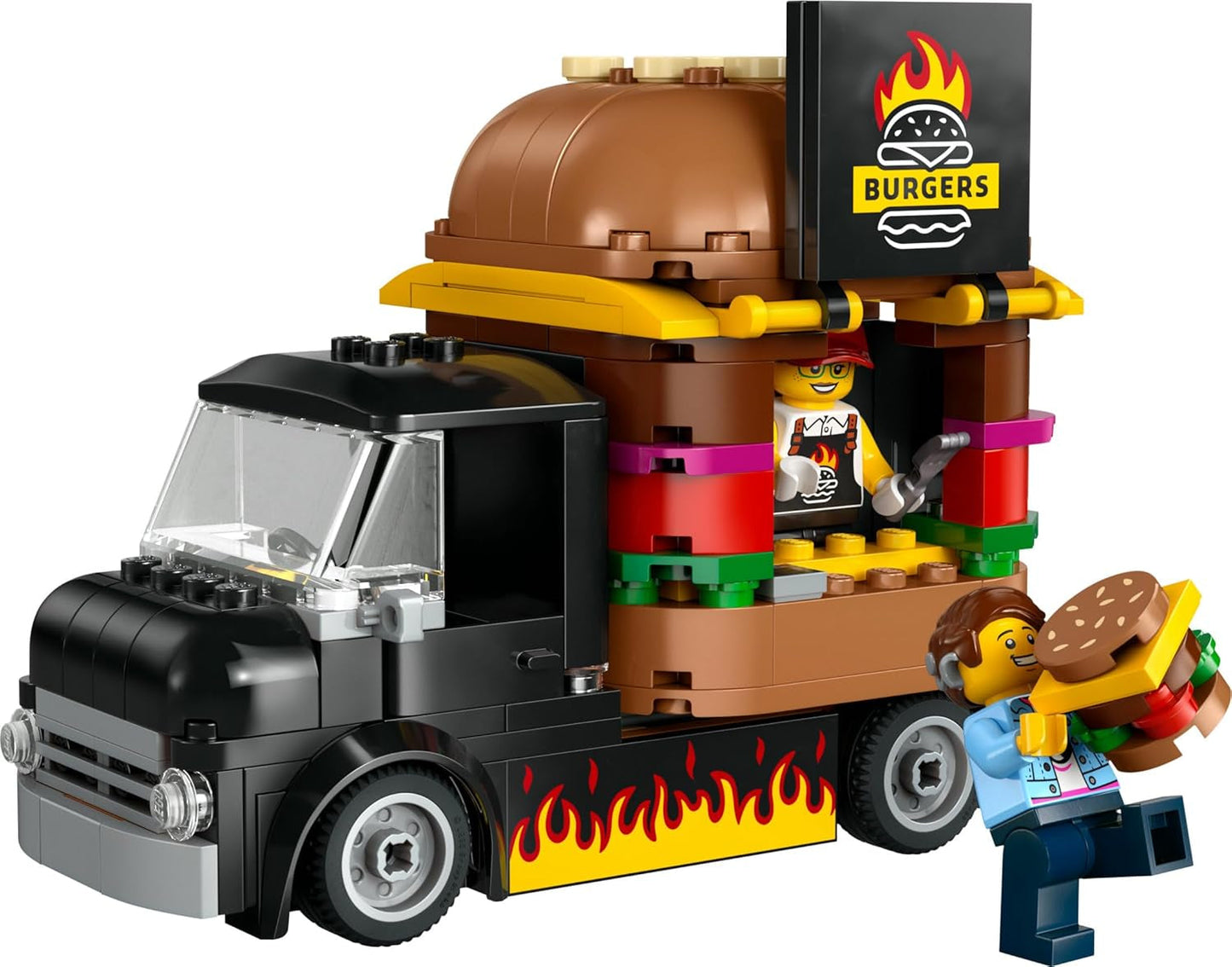 Zestaw LEGO City do budowania burgerowni z samochodzikiem dla 5-latków, minifigurką food trucka i akcesoriami, ciekawym prezentem dla chłopców i dziewcząt 60404 Zestawy do budowania Kup w sklepie LEGO