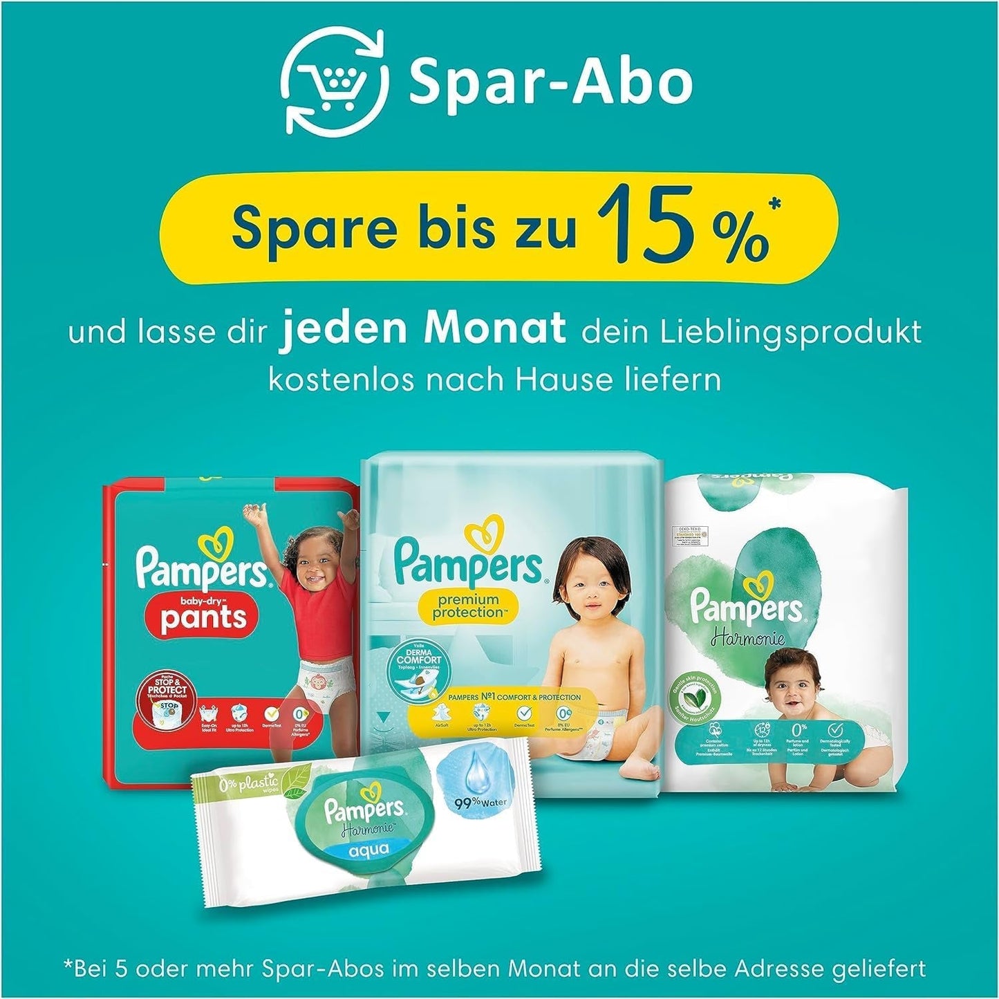 Pieluszki dla niemowląt Pampers, rozmiar 2 (4-8 kg), Harmony, pudełko Half Moon, delikatna ochrona skóry i składniki ziołowe, 240 sztuk