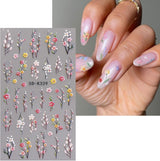 JMEOWIO 3D Nagelsticker Blumen Nail Art Naklejka Selbstklebend Nagelaufkleber 5D Stereoskopisch Herbst Blumen Dekoration Nageldesign Zubehör 4 Blatt