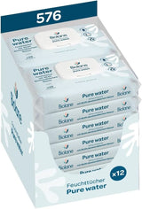 BIOLANE - Baby-Feuchttücher Mit 99,9% Wasser - Czysta woda - Packung Mit 12 X 48 (576 Feuchttücher) - Für Empfindliche Haut - Ab Der Geburt - Duftfrei - Wechseln Und Reinigungspflege Naty Shop