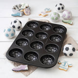 Zenker 12Er Muffinform – Muffinbackblech Für Muffins Und Cupcakes Aus Der Serie Soccer Baking – Hitzebeständiges 12Er Muffinblech Mit Antihaftbeschichtung, Schwarz Formy i blachy do pieczenia Naty Shop