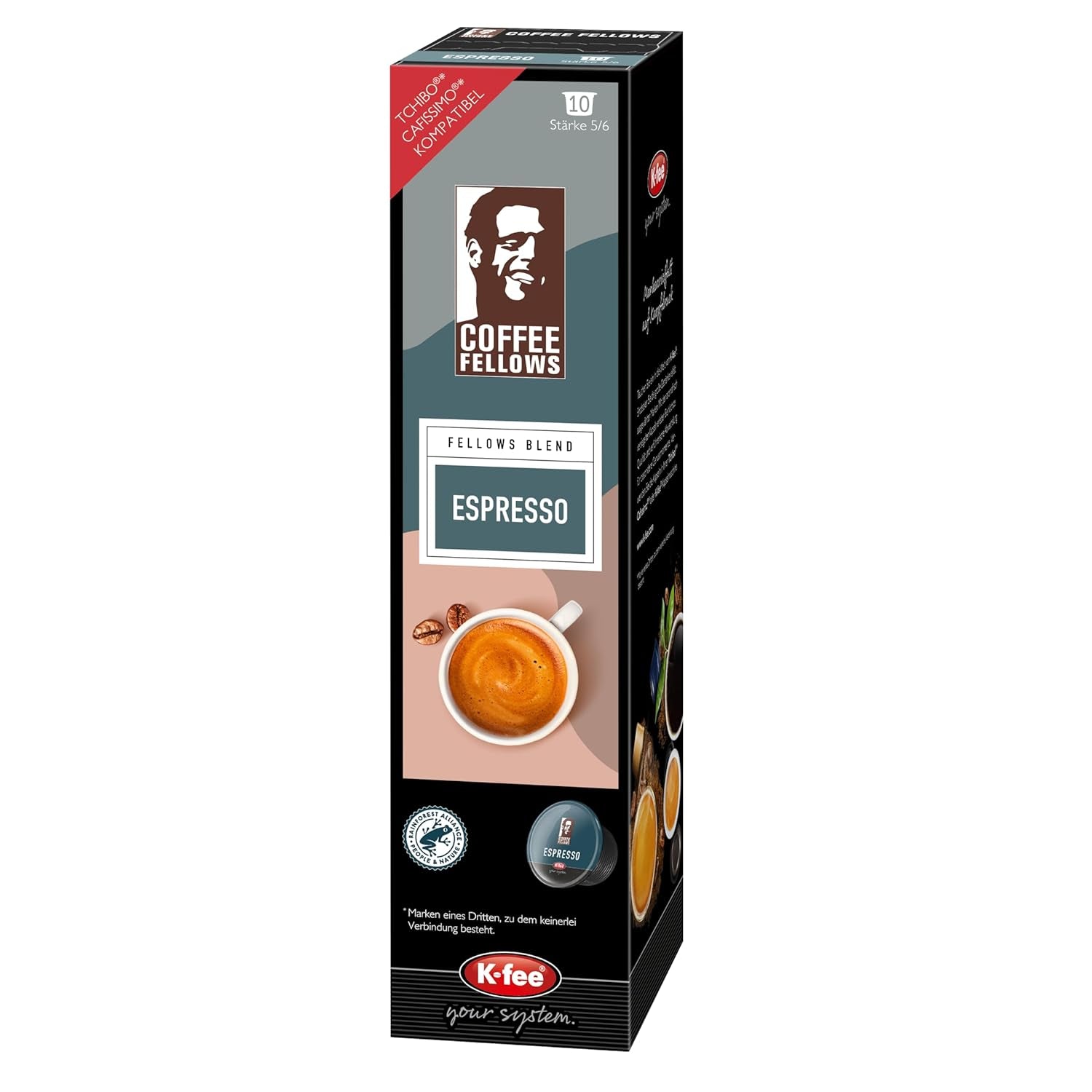 Kapsułki do espresso Coffee Fellows Blend, kompatybilne z K-fee, EXPRESSI i Tchibo Cafissimo*, schokoladig-fruchtige Aroman, 120 Kaffeekapseln