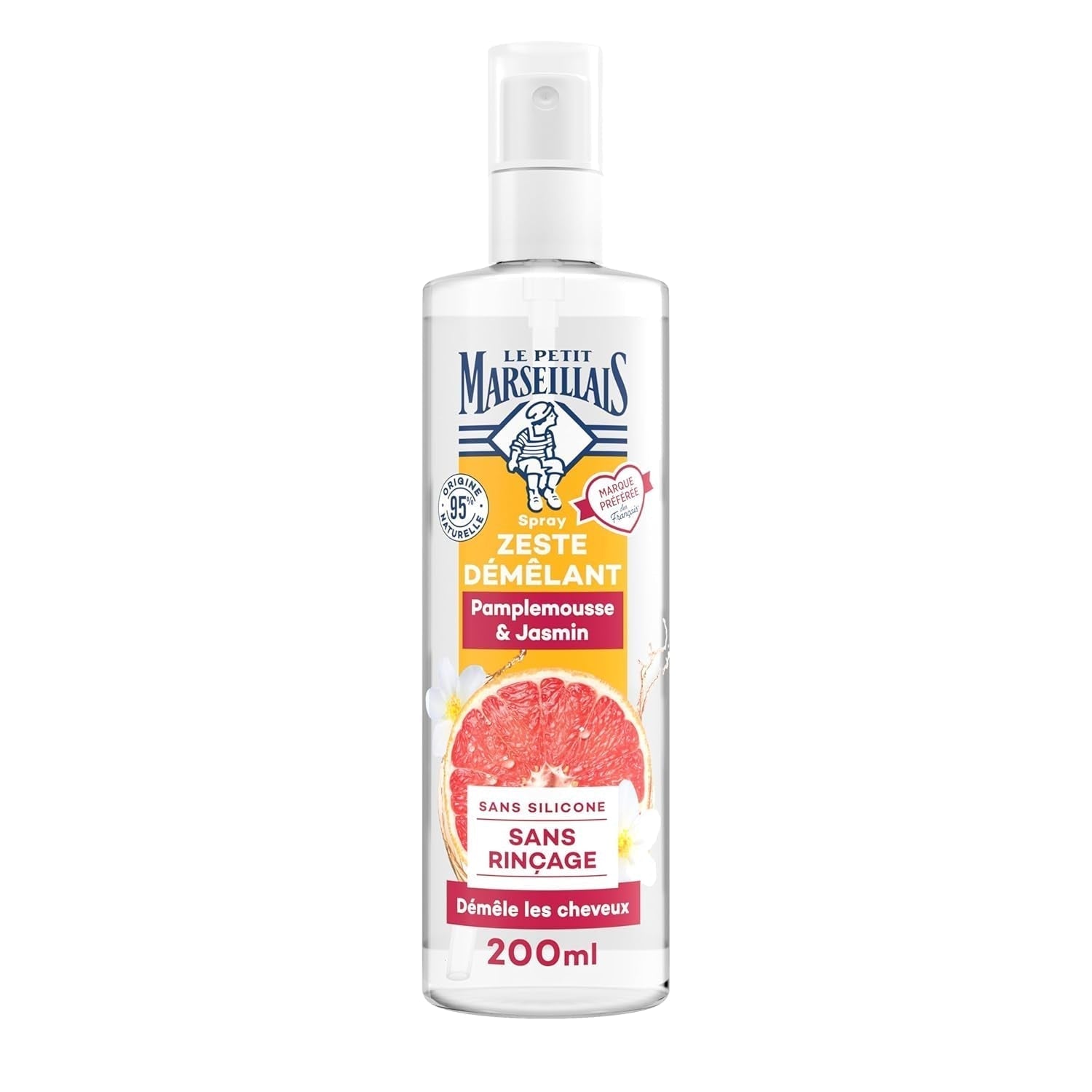 Le Petit Marsylia | Spray ułatwiający rozczesywanie grejpfruta i jaśminu (butelka 200 ml) – pielęgnacja ułatwiająca rozczesywanie – w 95% naturalne i niezawierające silikonu produkty ułatwiające rozczesywanie Domyślny tytuł sklepu Naty