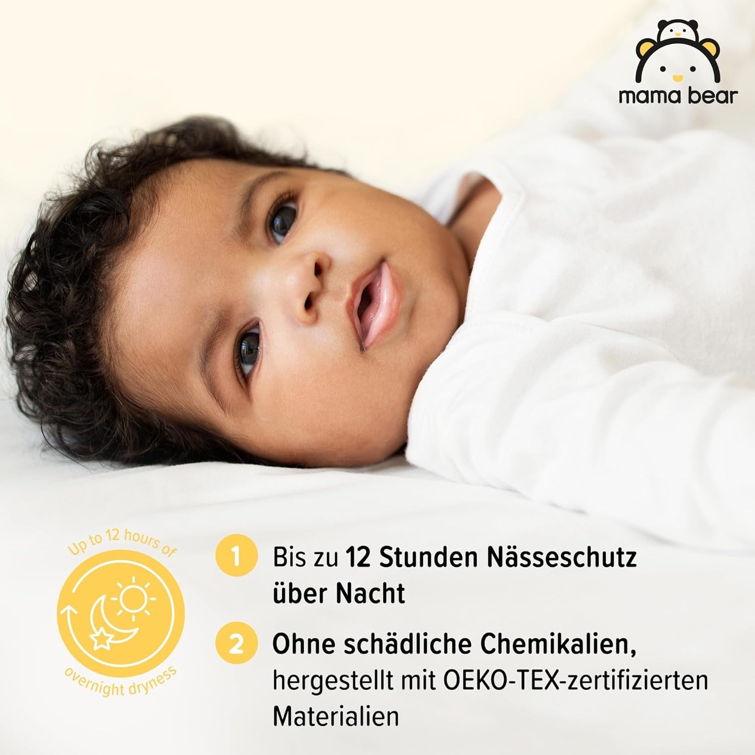 Marka Amazon: Mama Bear Disney Rozmiar 6 (15+ kg) - opakowanie miesięczne, białe, 120 sztuk (2 opakowania po 60)