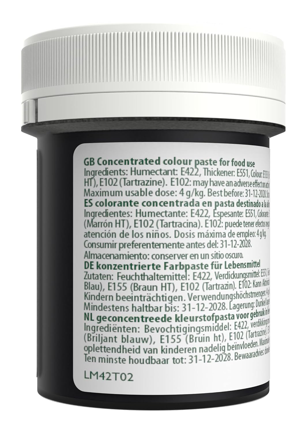 Sugarflair Max Concentrated Foliage Green Barwnik spożywczy, Wysoko skoncentrowany barwnik spożywczy z marcepanu i kremówki, Max Concentrate Pasta Barwnik - 42g