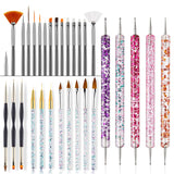 31 Stück Professionelle Nagel Pinsel Set, dwustronny Nagelpinsel, Pinsel Für Gelnägel, akrylowy ołówek do zdobienia paznokci, narzędzia do kropkowania paznokci, szczotka do paznokci dla majsterkowiczów Nagelkunst Salon Design