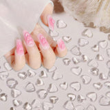 Charms do paznokci 3D Heart, 320 Stück Niedliche Klar Acryl Herz Charms do paznokci, Flatback Heart Nagel Strasssteine ​​​​4Mm 6Mm 8Mm Harz Nagelkunst Dekorationen dla Frauen Mädchen DIY Maniküre Zubehör (4Mm 6Mm 8Mm)