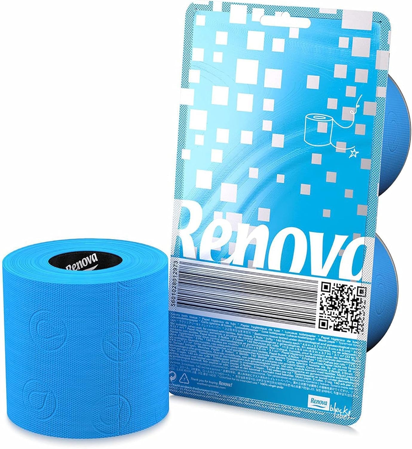 Papier toaletowy RENOVA, niebieski, opakowanie upominkowe, 2 rolki (200064206)