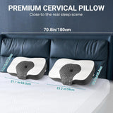 Elviros Memory Foam Poduszka ortopedyczna Poduszka przeciwbólowa szyi Poduszka do spania Ergonomiczna poduszka pod szyję Poduszka podtrzymująca szyję Poduszka przeciw chrapaniu dla osób śpiących na boku Podkładki żołądkowe Białe poduszki ortopedyczne szyjki macicy Naty Shop