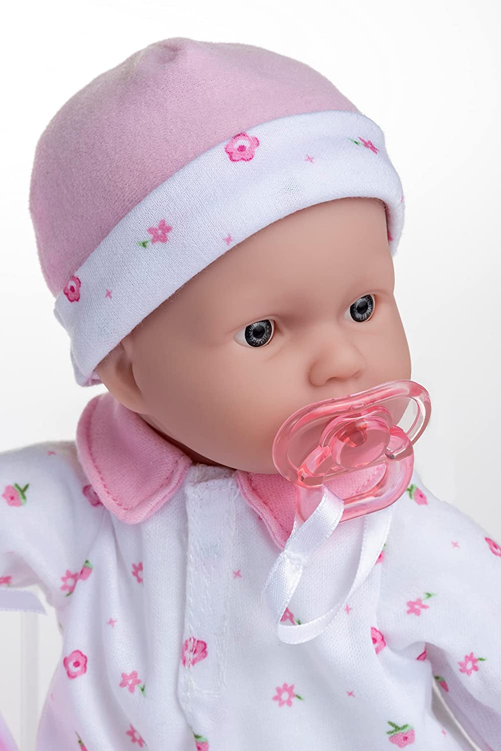 JC Toys La Baby Kaukaski zestaw lalek dla niemowląt - 28 cm miękka, zmywalna lalka, odpinany różowy strój z kapeluszem, kocykiem i smoczkiem, dla lalek od 12 miesięcy Naty Shop
