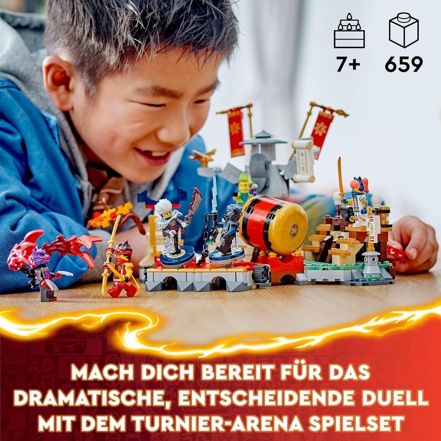 LEGO NINJAGO Arena turniejowa Zabawka przygodowa dla dzieci Zestaw Ninja z 6 kolekcjami minifigurek Zestaw do budowania Prezent urodzinowy dla chłopców i dziewcząt w wieku 7 lat 71818 Zestawy do budowania Besuche den LEGO-Store