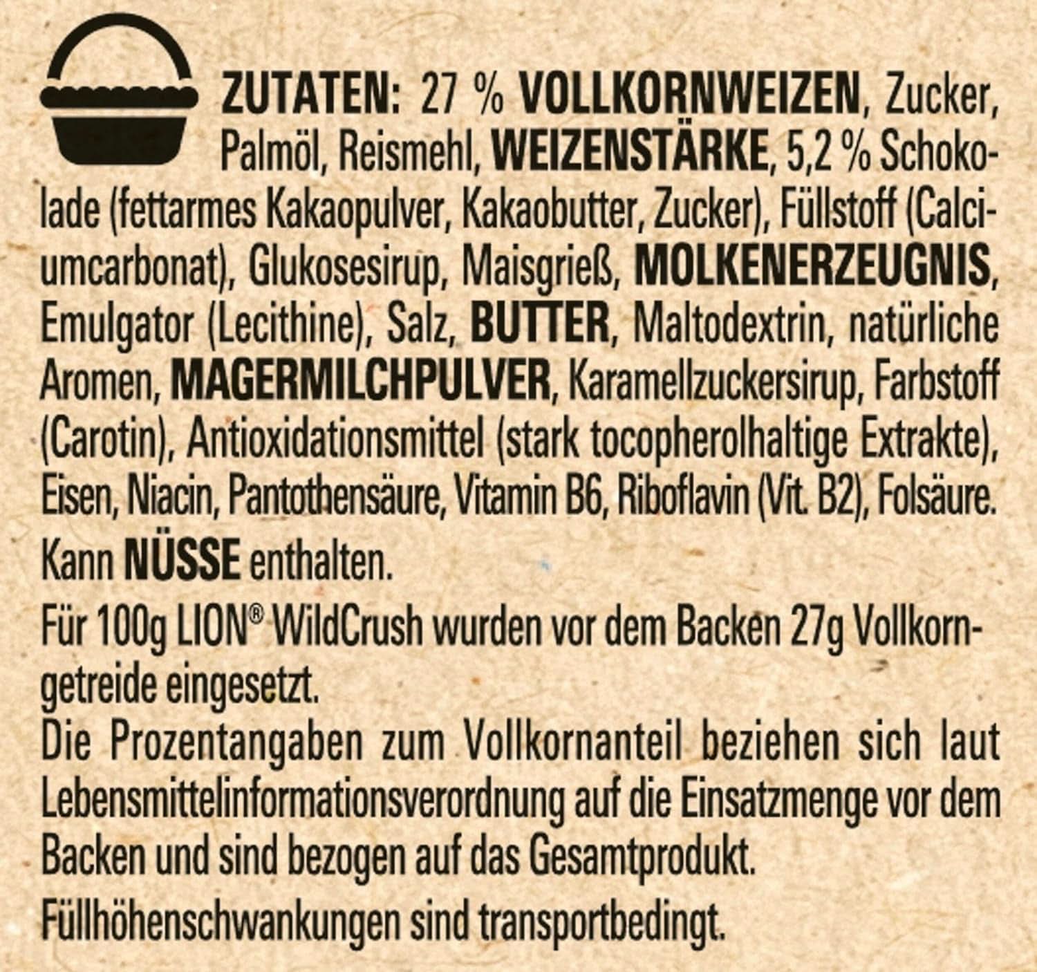 LION Wildcrush Płatki śniadaniowe, czekolada i karmel, opakowanie 8 x 360 gramów Naty Shop