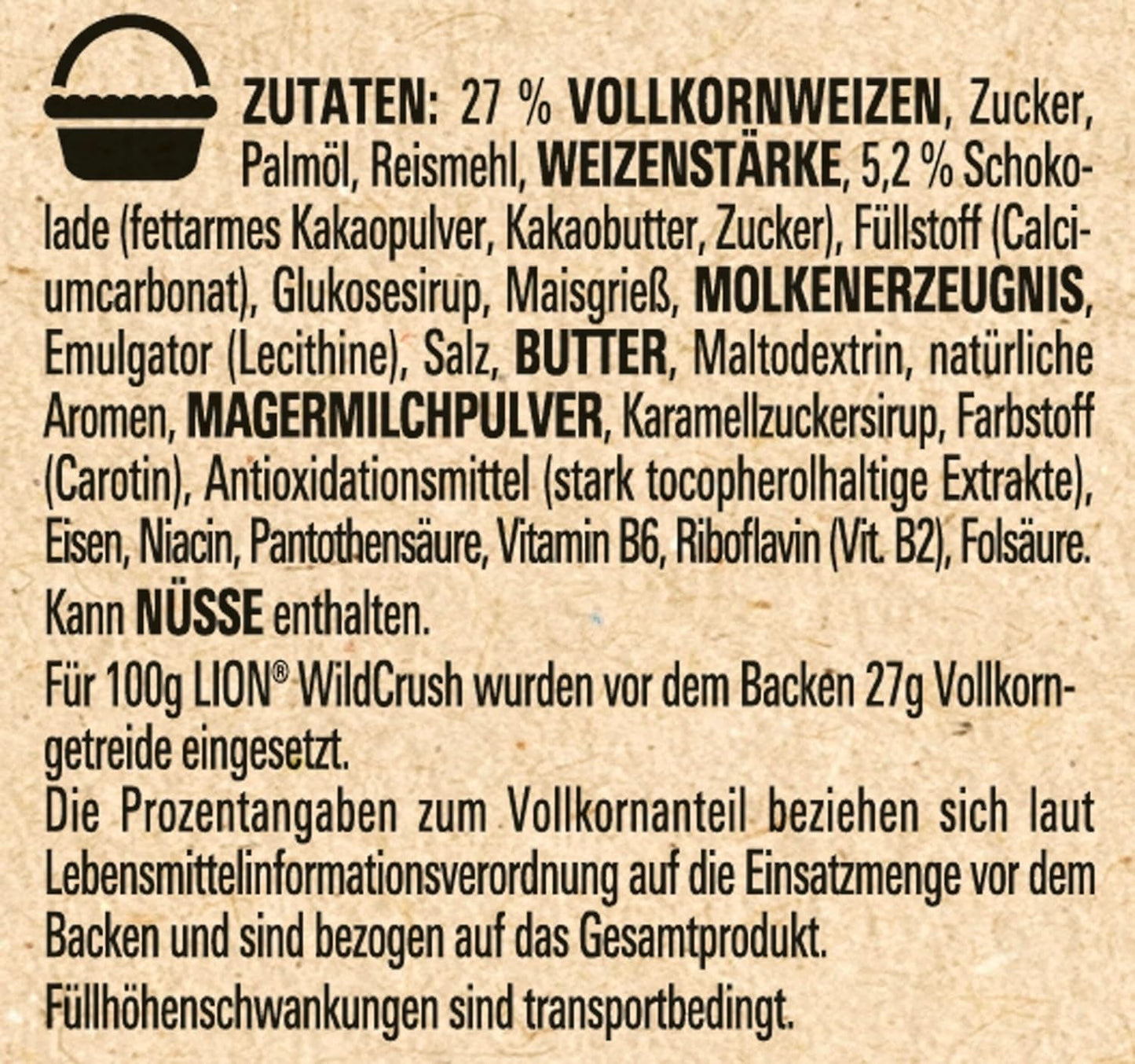 Nestlé LION WildCrush Płatki śniadaniowe z czekoladą i karmelem, 8 opakowań (8 x 360 g)