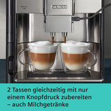 Automatyczny ekspres do kawy Siemens EQ.6 plus s700 TE657503DE, do wielu specjałów kawowych, spieniacz do mleka, młynek ceramiczny, podwójna funkcja kawy, zapobiega osadzaniu się kamienia, automatyczne czyszczenie parą, 1500 W, stal nierdzewna