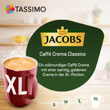 Tassimo Kapseln Jacobs Caffè Crema Classico XL, 5 x 16 podkładek, 80 Kaffeekapseln