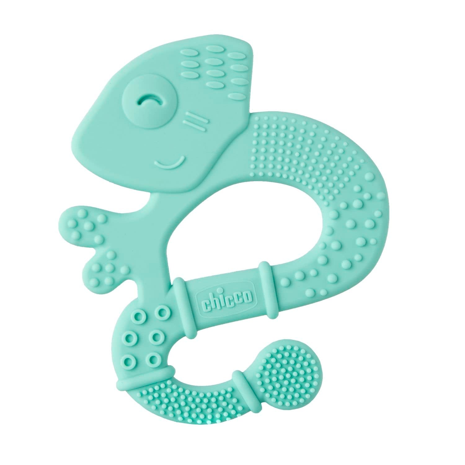 Chicco Soft&Clean gryzak jaszczurka, niebieska, 2M+