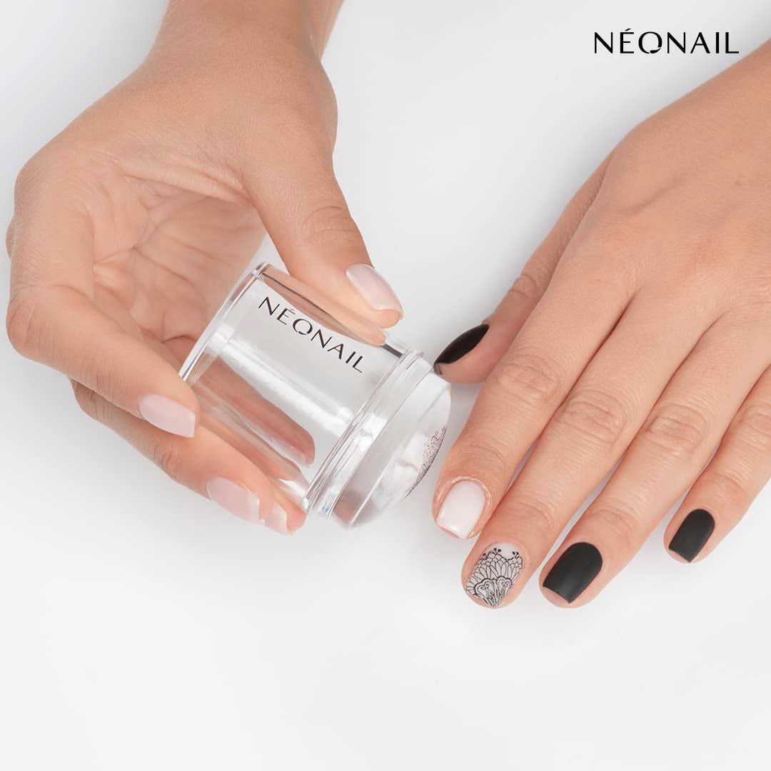 NÉONAIL Nagel Stempel Mit Schaber - Nägel Selber Machen - Stempel do zdobienia paznokci - Nageldesign Für Nagel Schablone - French Nails Stempel - Silikon Nagelstempel