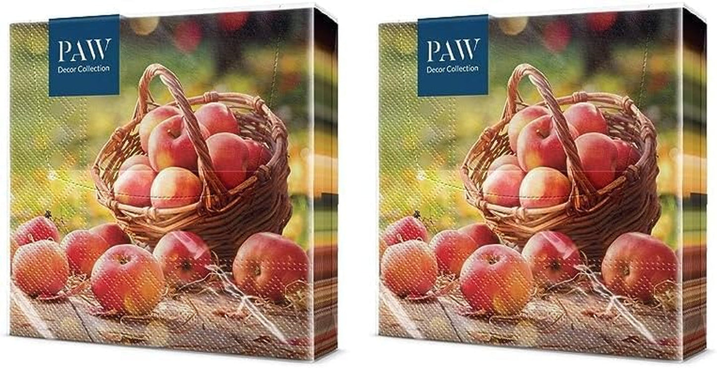 PAW - Serwetki 3-warstwowe (33 x 33 cm) I 20 sztuk I Idealne na urodziny, przyjęcia, randki I Jesienne dekoracje stołu I Kolorowe serwetki papierowe - Słonecznik Żółte płatki I Tańczący słonecznik