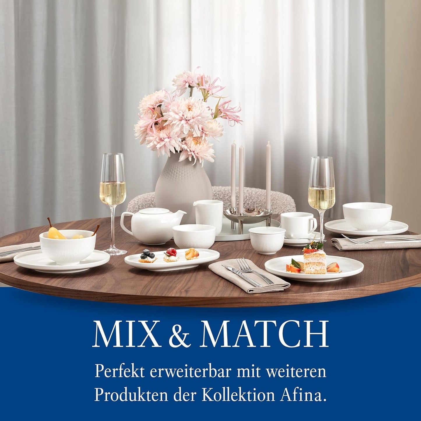 Villeroy & Boch - Kubek na mleko Afina 170 ml, biały, można myć w zmywarce, można używać w kuchence mikrofalowej, karafka na mleko, akcesoria do kawy, dzbanek ceramiczny, spodek, zastawa stołowa, porcelana Premium