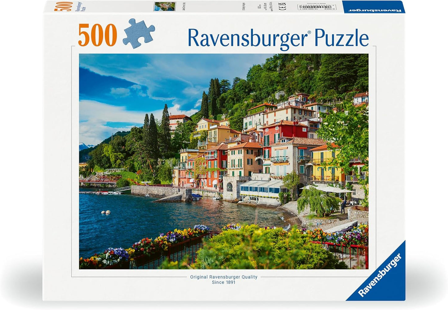 Ravensburger Puzzle 12000201 - Jezioro Como, Włochy - 500-elementowe puzzle dla dorosłych i dzieci powyżej 10 lat, puzzle krajobrazowe z motywami włoskimi Puzzle Naty Shop