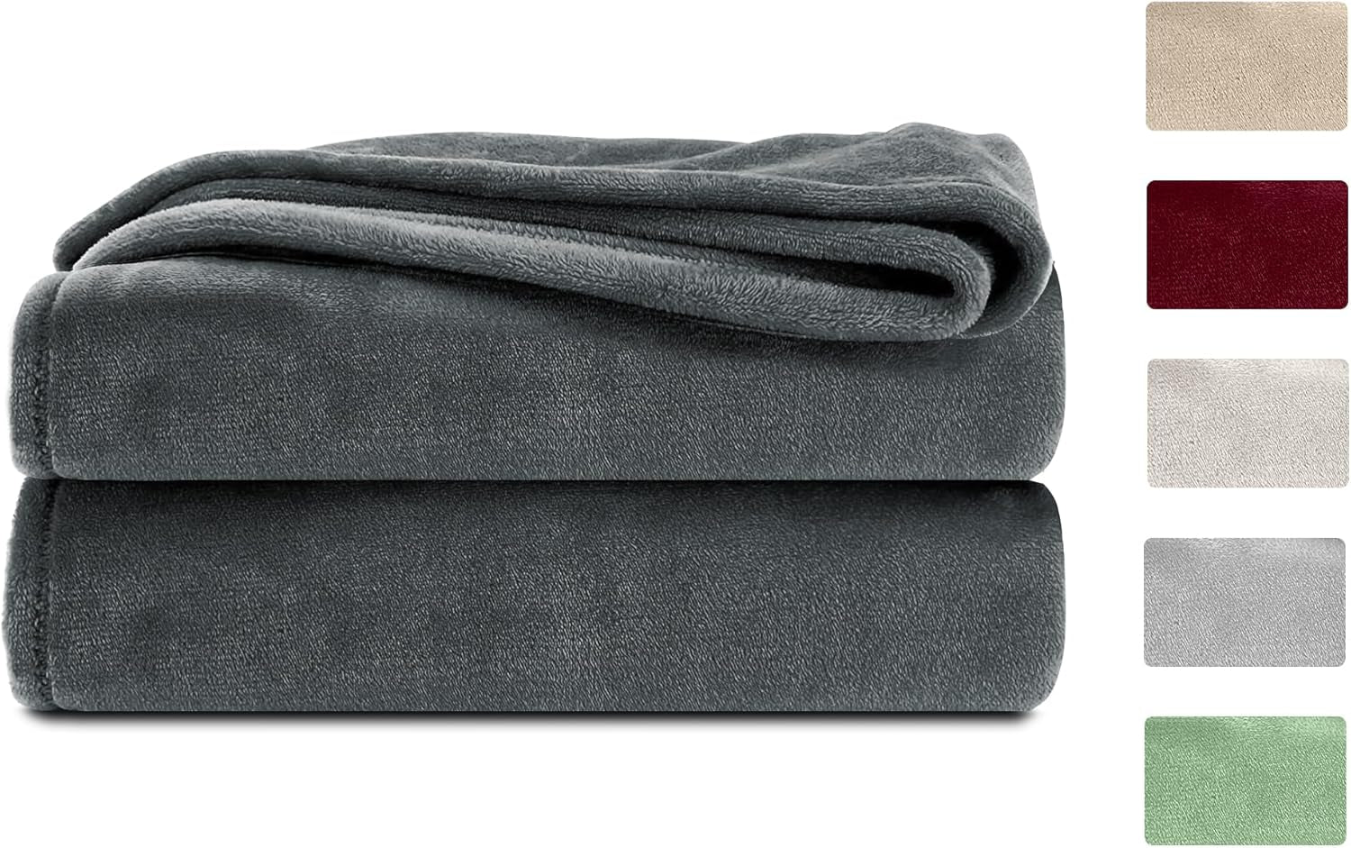 Puszysty koc Komfortec, wygodny koc, koc polarowy, certyfikat Oeko-Tex, super miękki, 150X200 Cm, 260 G/M², beżowy Łóżka i koce Besuche den Komfortec-Store Antracyt 220 X 240 Cm