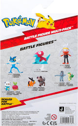 Pokémon PKW3402 - Opakowanie zbiorcze figurek bojowych - 4-pak z Pikachu, Croc, Kwaks, Felori, oficjalne szczegółowe figurki, 5 cm każda Figurki Naty Shop