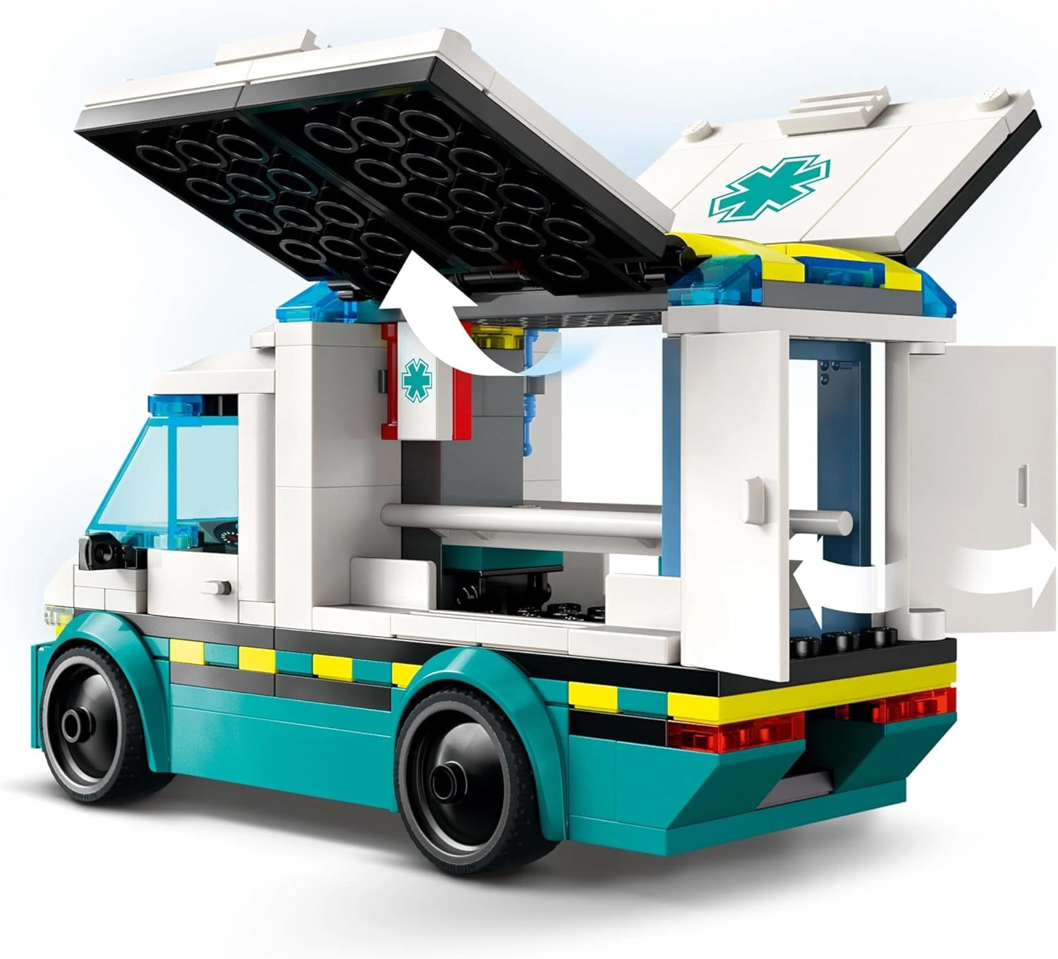 LEGO City Ambulans - zabawka z 2 minifigurkami ( deskorolkarz i kierowca) - zabawka edukacyjna dla chłopców i dziewcząt od 5 lat - pomysły na prezenty urodzinowe i świąteczne 60451 Zestawy do budowania Besuche den LEGO-Store