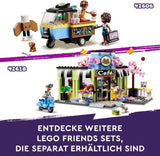 LEGO Friends Kawiarnia w Heartlake, zabawka dla dzieci, zabawkowa piekarnia, pomysł na prezent dla dziewcząt i chłopców w wieku od 6 lat, zestaw 3 figurek do zabawy i figurka psa 42618 Zestawy do budowania Besuche w sklepie LEGO