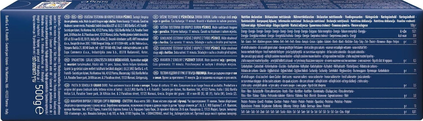 Barilla Classic Spaghetti nr 7 makaron z pszenicy durum, zawsze al dente (1 x 500 g)