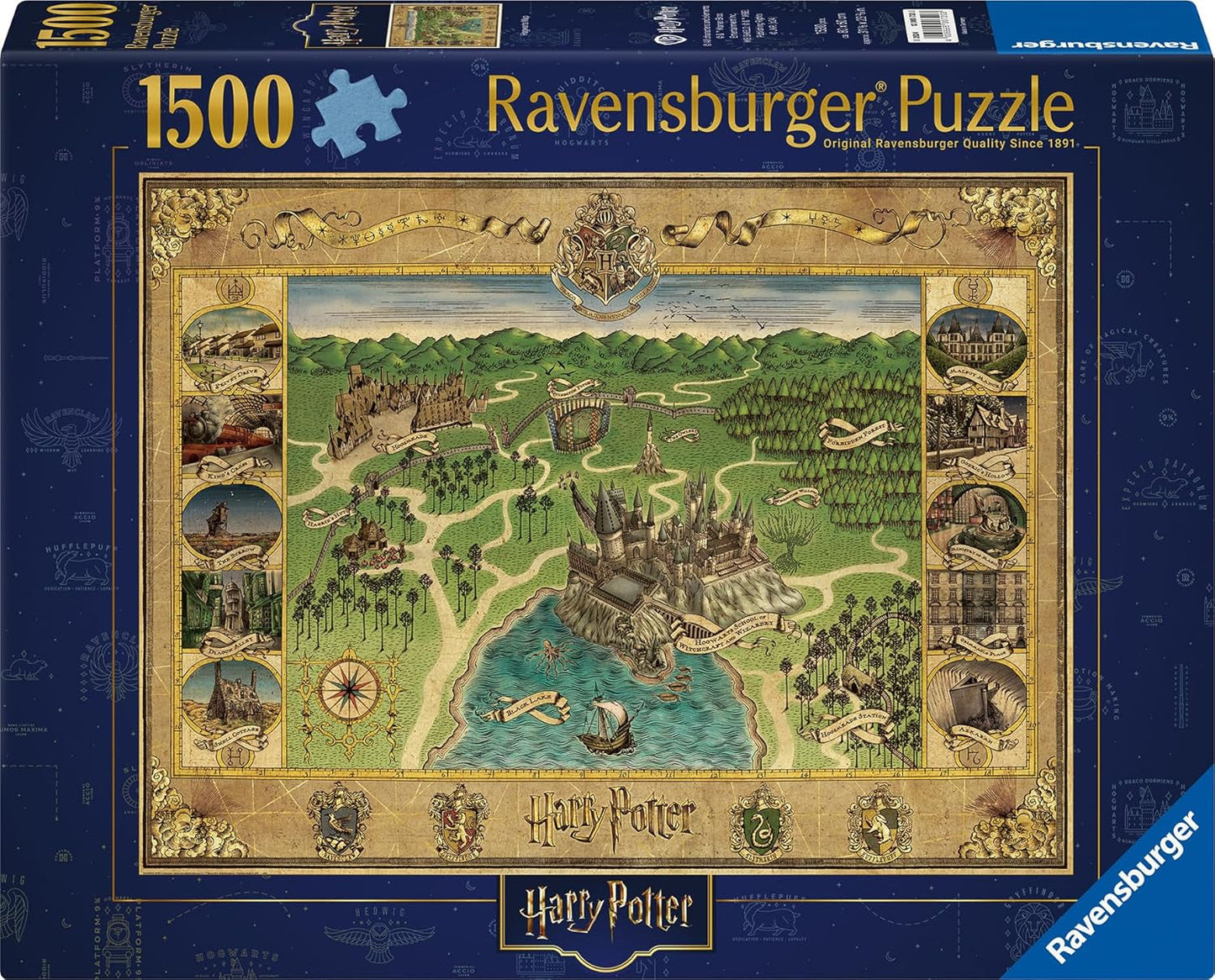 Ravensburger Puzzle 12000720 - Mapa Hogwartu - 1500 elementów Puzzle dla dorosłych i dzieci w wieku 14+ Harry Potter Fan Merchandise Puzzle Naty Shop