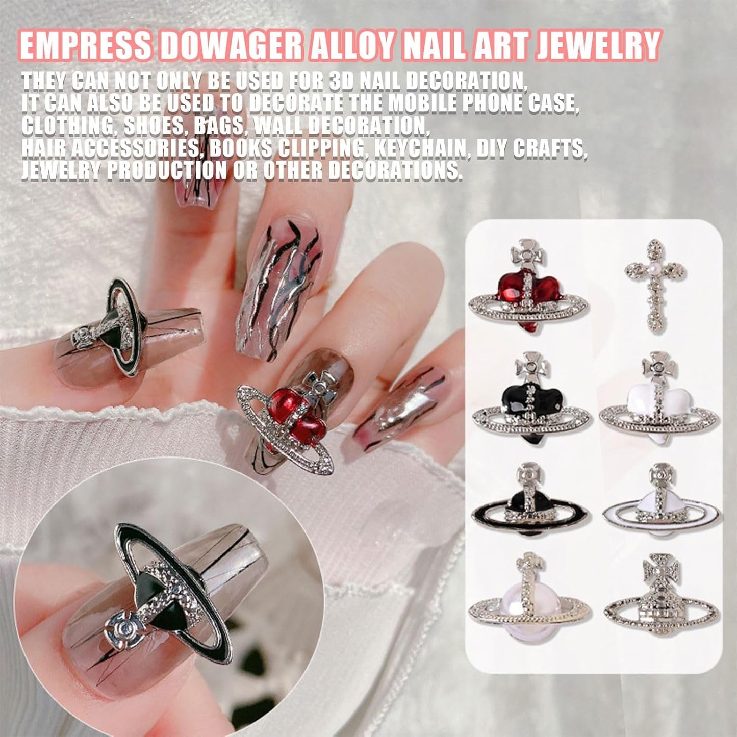 Planet Nail Art Charms, 32 Stück Saturn Shape Nagel Edelsteine ​​​​Für Acrylnägel, Glänzender Nagel Strasssteines Mädchen Nail Art DIY Handwerk Dekoration Zubehör